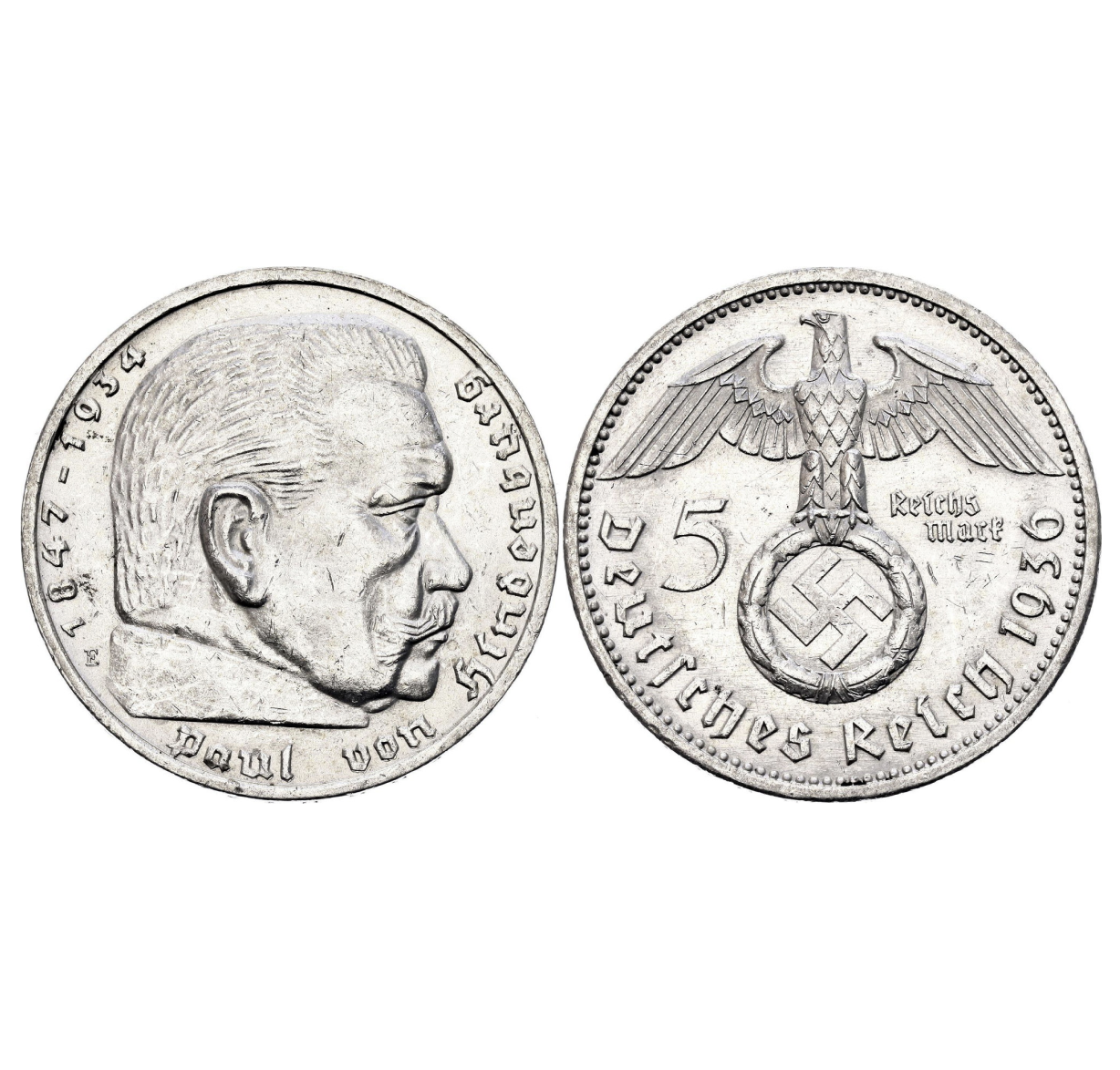 Reichsmark 5 - Authentic Silver Coin